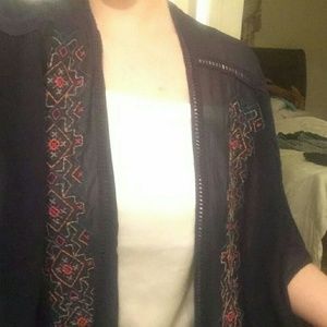 Blue foral cardigan